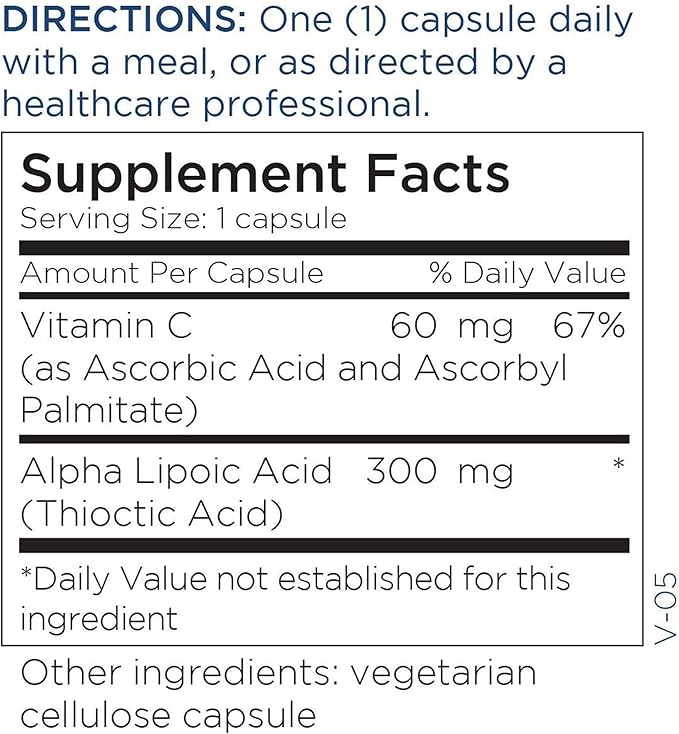 Metabolic Maintenance Alpha Lipoic Acid 300mg - ALA Supplement, Alpha-Lipoic Acid Antioxidant Support for Women and Men, Nerve Health Support, Vegan, Gluten Free - 90 Capsules