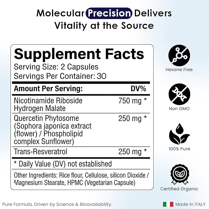 Liposomal NAD+ Supplement with Resveratrol - Nicotinamide Riboside 1000 Mg - NAD Supplements for Women & Men - NMN Supplement Alternative - Advanced NAD Resveratrol for Cellular Energy - 120 Capsules