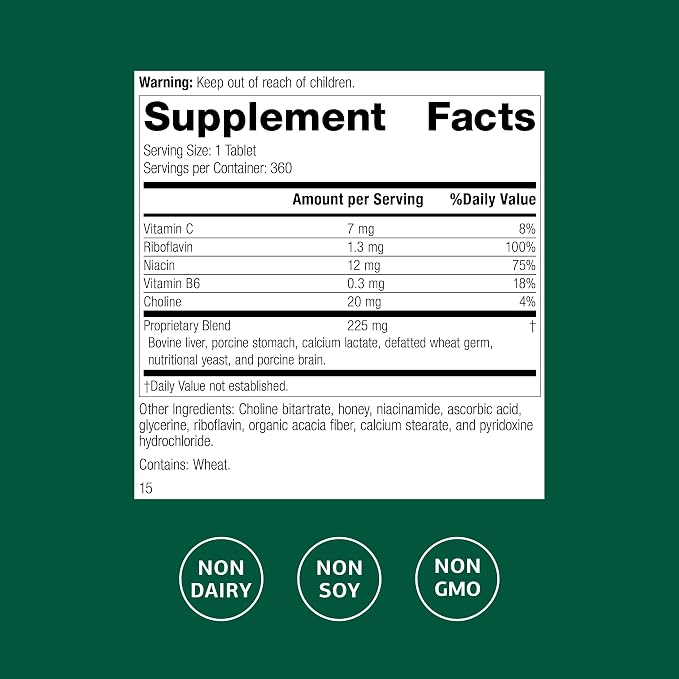 Standard Process Cataplex B2 Nervous System Health Dietary Supplement - Non-Dairy & Non-Soy - Brain Health Support - 360 Tablets