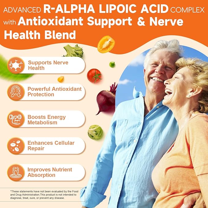 Totaria R Alpha Lipoic Acid 600mg - Stabilized ALA Supplement for Neuropathy Support Capsules, Nerve Health, Nervous System and Antioxidant, Non-GMO, Gluten Free, Vegan Safe 120 Counts