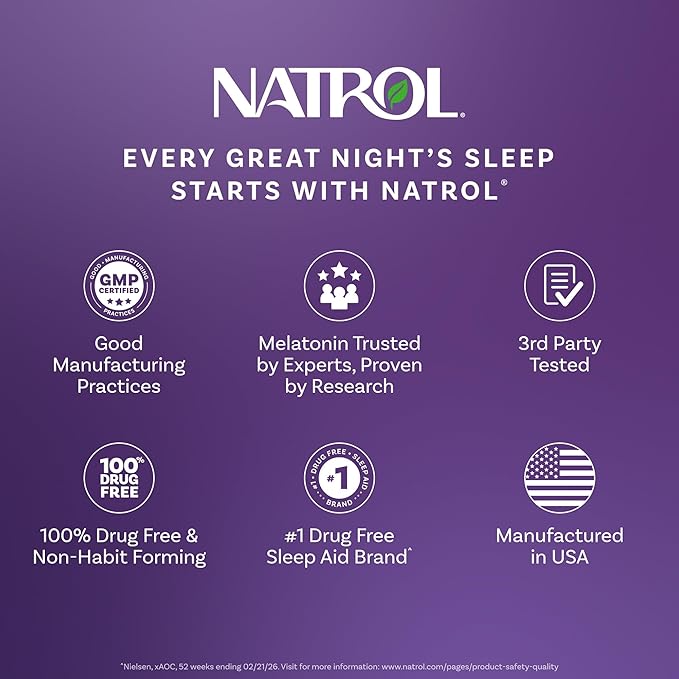 Natrol Sleep + Restore Magnesium Glycinate Blend Gummies with Melatonin 5mg - Calm Magnesium with GABA, Botanical Blend, Cherry Flavor, 60 Gummies