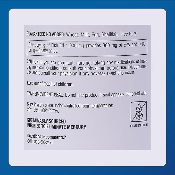 MAJOR Omega-3 Fish Oil - Fish Oil Supplement 1000mg - 100 Softgels (3-Pack)