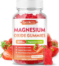 Magnesium Oxide Gummies 400mg, Chewable Magnesium Oxide Supplement for Adults & Kids, Muscle Function Support, Non-GMO, Sugar-Free, Strawberry Flavor, 60 Count