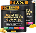 Creatine Monohydrate Gummies for Men & Women, 9000MG Creatine Gummies Sugar Free with L-Taurine, BCAA 2:1, B12 B6 for Boost Strength, Focus & Endurance, Vegan, Non-GMO, Pineapple, 120*2 Bottle