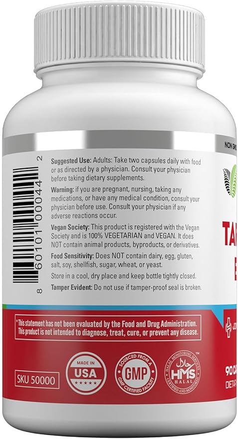 HAYAT Vitamins Vegan Natural Tart Cherry Extract 3000 MG, 3 Month Supply, Potent 10:1 Extract, All Natural, Certified Halal, 90 Capsules,