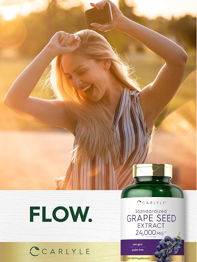 Carlyle Grape Seed Extract | 240 Capsules | Maximum Strength Standardized Extract | Non-GMO, Gluten Free