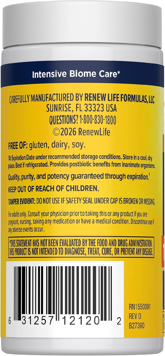 Renew Life Ultimate Flora Adult Ultimate Care Probiotic, 150 Billion, 30 Caps (Package May Vary)
