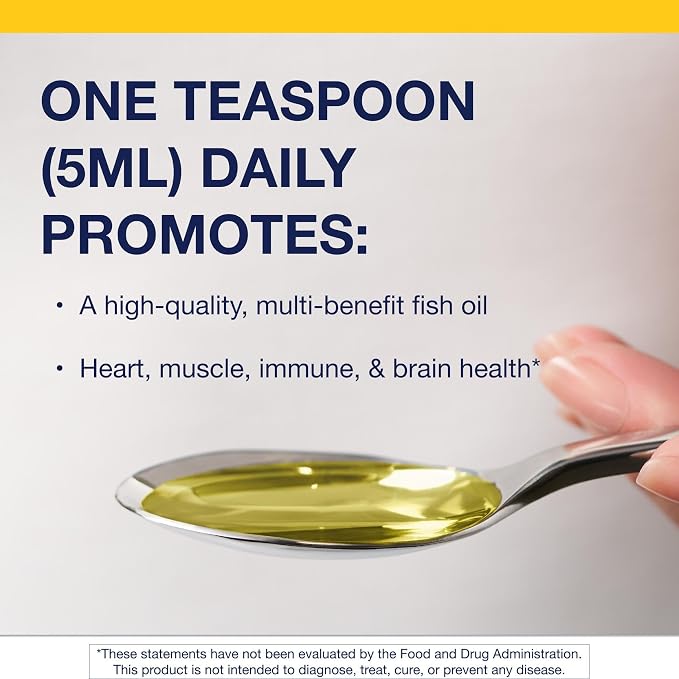 Metagenics OmegaGenics EPA-DHA 2400 mg - High Potency Liquid Fish Oil Supplement for Heart Health & Immune Support* - Sustainably Sourced - Lemon Flavor - Non-GMO & Gluten-Free - 30 Servings