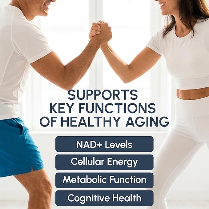 RYOS Nicotinamide Riboside NAD+ Supplement (500mg NR) with Resveratrol & Quercetin – Supports Healthy Aging & Cellular Energy – Pharmacist-Reviewed for Medication Awareness – REFUSEtoAGE- 60 Capsules