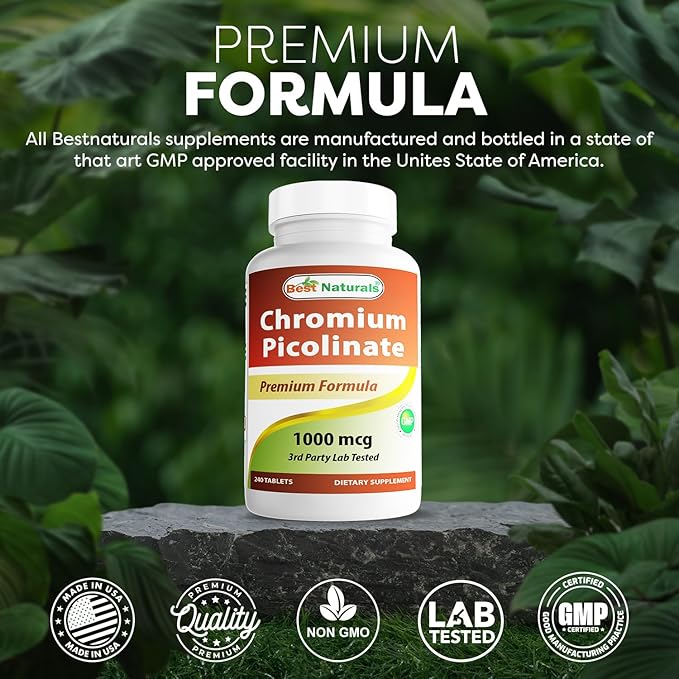 Best Naturals Chromium Picolinate 1000mcg 240 Tablets