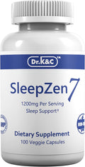 Dr.K&C SleepZen7 Sleep Supplement – All Natural Botanical Plant Sourced 1200 mg 100 Veggie Capsules Sleeping Support Organic Tart Cherry Valerian Root Extract No Filler Non GMO