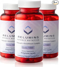 Relumins L-Glutathione Supplement Complex – Spring Glow Essential - World’s Most Advanced Reduced Glutathione 1000mg with Alpha Lipoic Acid for Smoother & Brighter Skin, Made in USA – 60 Caps x 3 Bots
