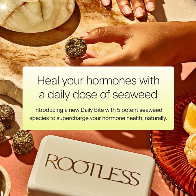 Rootless Seaweed Daily Bites – Double Strawberry – 1 Week Trial Pack for Hormone & Thyroid Health | 100% Daily Iodine, Whole Food Ingredients, No Added Sugar (7 Bites)