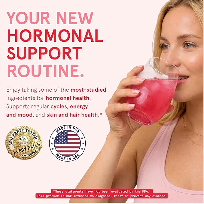 Peach Perfect Inositol Powder Multivitamin, Pink Lemonade Flavor – 4g Myo & D-Chiro Inositol, DIM, Zinc, Magnesium Glycinate, Vitamin D3 – Supports Women’s Health, Cycle, Energy, 30 SVG
