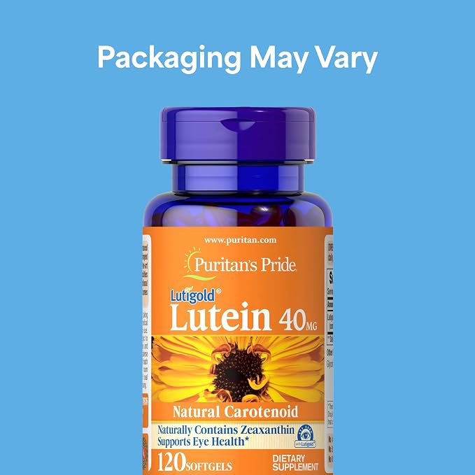 Puritan's Pride Premium Lutigold™ Lutein Carotenoid 40mg with Zeaxanthin for Men and Women, Dietary Supplement for Eye Health Support, 8 Month Supply, 120 Easy-to-Swallow Softgels, 2 Pack