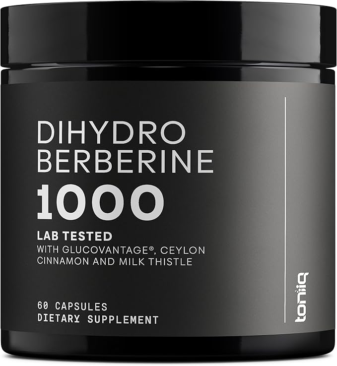 Toniiq Dihydroberberine Supplement - Ultra High Potency 1,000mg Formula with GlucoVantage, 10:1 Ceylon Cinnamon & 50:1 Milk Thistle - Third-Party Lab Tested