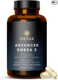 Omega 3 Fish Oil 1200mg (480mg EPA/360mg DHA per Capsule) High Strength, Ultra Pure, Eco Friendly 60 Capsules, 2 Months Supply. GMP & Friends of The Sea Certification