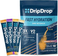 DripDrop Hydration Packets - Tropical Variety Pack - Single Serve Electrolytes Powder Drink Mix - Mango, Açaí, Passion Fruit, Piña Colada - Non-GMO, Gluten Free, Vegan - 16 Sticks