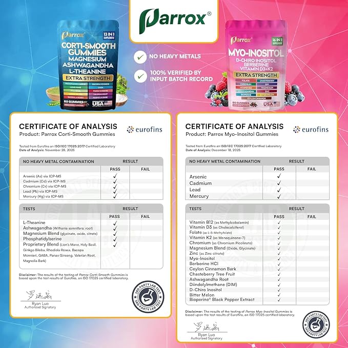 Cortisol & Myo-Inositol Gummies, Berberine, Soothe & Smooth, 2 Pack | With D-Chiro Inositol, Berberine, Magnesium, Ashwagandha, L-Theanine, Vitamins D3+K2 & B12, Folate, Zinc