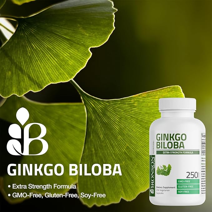 Bronson Ginkgo Biloba Extra Strength Supports Brain Function & Memory, 90 Vegetarian Capsules