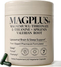 Magnesium L-Threonate with Apigenin, Valerian Root & L-Theanine – No Melatonin Restful Sleep & Brain Supplement – Clinically Studied 7-Ingredient Formula – Memory & Focus – 60 Capsules