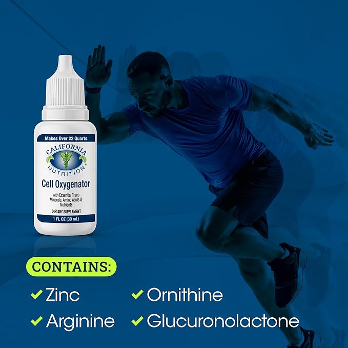 Cell Oxygenator Oxygen Boost, 1fl oz (30ml), Cell Food Oxygen Drops with Zinc, Support Immune System, Liquid Oxygen Dietary Supplement, Trace Minerals & Amino Acids