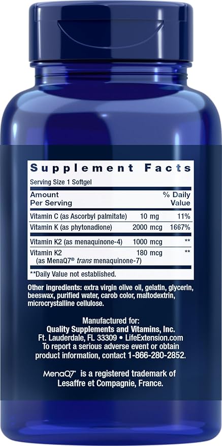 Life Extension Super K, 150 Softgels (Pack of 2) with Vitamins K and K2