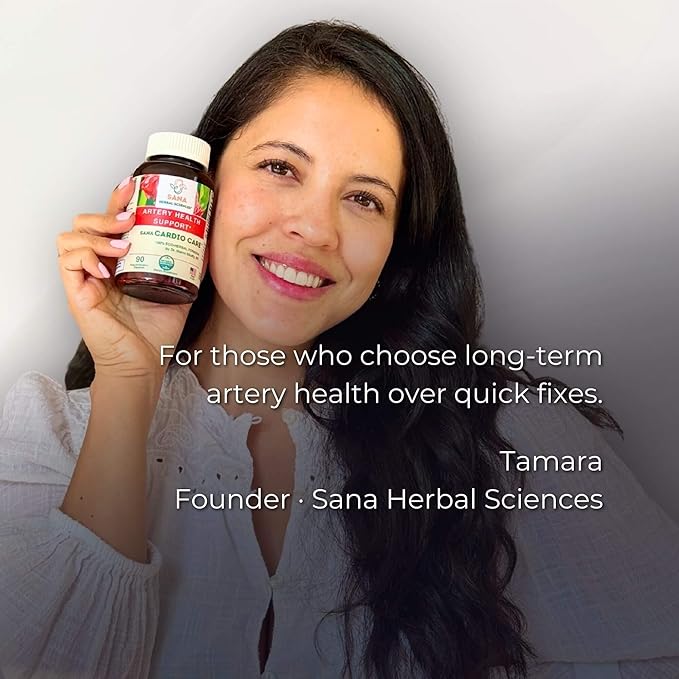 Artery Plaque Removal Formula | 4-Element All-Natural Supplement to Support Blood Pressure, Healthy Cholesterol, and Heart Rhythm | 90 Easy-to-Swallow Capsules | by Sana Herbal