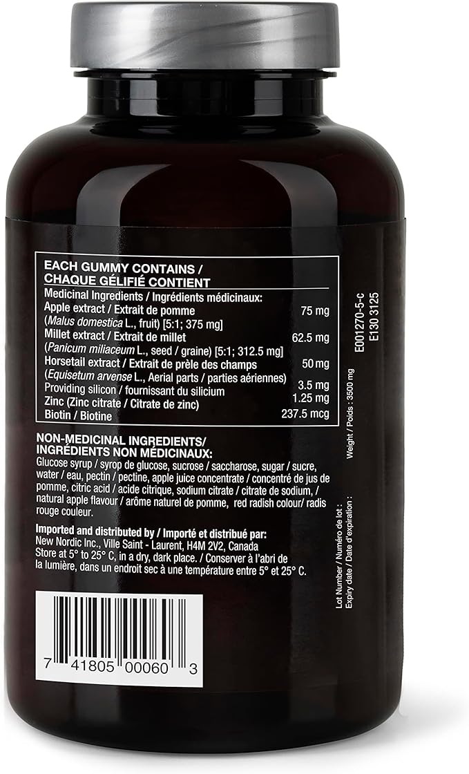 New Nordic Hair Volume Gummies - Biotin Supplement for Hair Growth - Contains Horsetail, Millet & Zinc - Supports Healthy Growth & Strength - 60 Vegan Gummies (Pack of 2)
