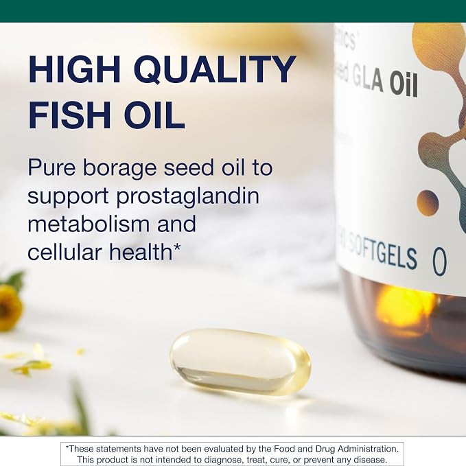 Metagenics OmegaGenics Borage Seed GLA Oil 240 mg - Gamma-Linolenic Acid (GLA) Supplement - Supports Cellular, Skin & Heart Health* - with Vitamin E - High Potency, Non-GMO, Gluten-Free - 90 Softgels