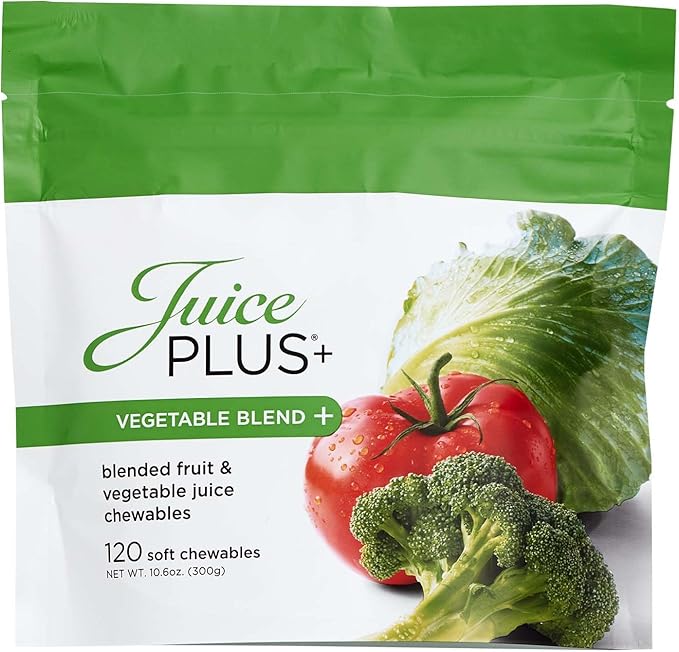 JuicePlus+ Vegetable Blend Soft Chews (Chewables) - Delicious Vegan Gummies with 11 Nutrient-Rich Vegetables for Daily Wellness! Boost Intake of Vitamins & More - For Kids & Adults - (1-mo, 30 Chews)