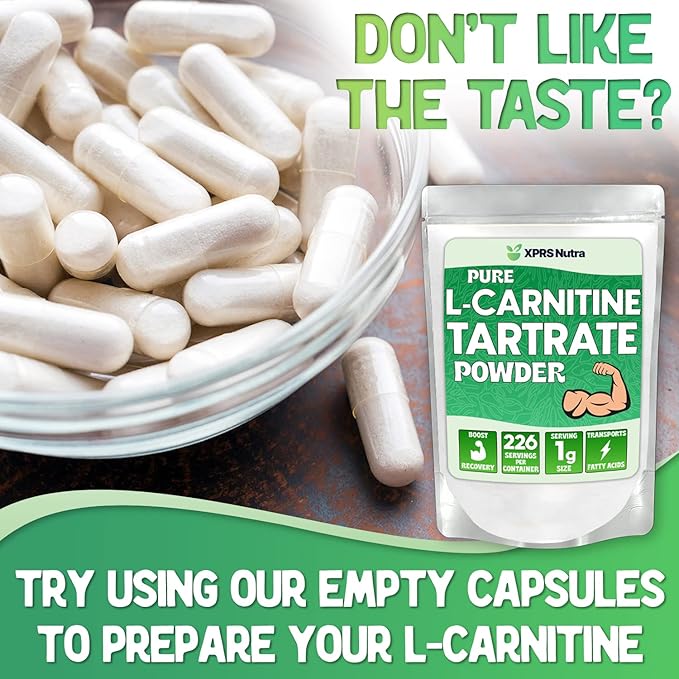 XPRS Nutra L Carnitine L Tartrate Powder - Premium Pure L Carnitine Tartrate - L-Carnitine Powder - Vegan Friendly Bulk L Carnitine - Amino Acid Supplement (16 Ounce)