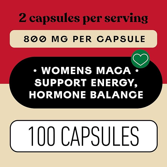 Organic Red Maca Root Capsules 800mg - Gelatinized Red Maca Powder Supplement, Plant Based Vegetarian Pills, Non GMO Clean Formula, 100 Count Glass Bottle, Made in USA Certified Organic Supplement