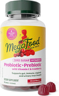 MegaFood Women’s Probiotic + Prebiotic Gummies - Zero Sugar Prebiotics and Probiotics for Women - Vitamin C & Cranberry - Supports Immune, Vaginal & Gut Health - 60 Vegan Berry Gummies, 30 Servings