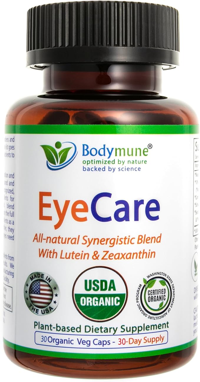 Advanced EyeCare | USDA Organic Eye Health Supplement with Lutein & Zeaxanthin | Maqui, Goji & Sea Buckthorn Extracts | 30-Day Supply | Vegan, Non-GMO, Made in USA