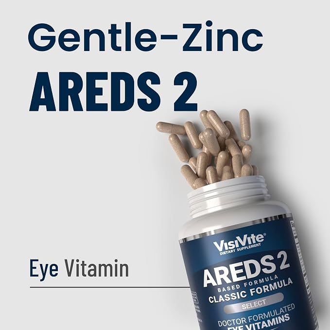 VisiVite AREDS 2 Select Eye Vitamins for Macular Support - Vitamins for Eyes with Zeaxanthin Plus Lutein Macular Supplement - Premium Macular Health Formula - Eye Supplements for Adults - 60 Capsules