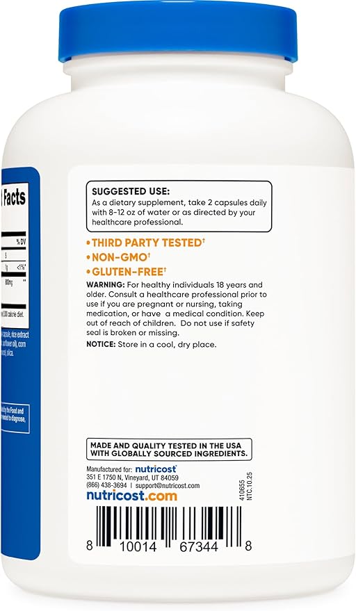 Nutricost Bamboo Extract, 400 mg, 240 Capsules - Vegan, Gluten Free and Non-GMO - 120 Servings with 800 mg
