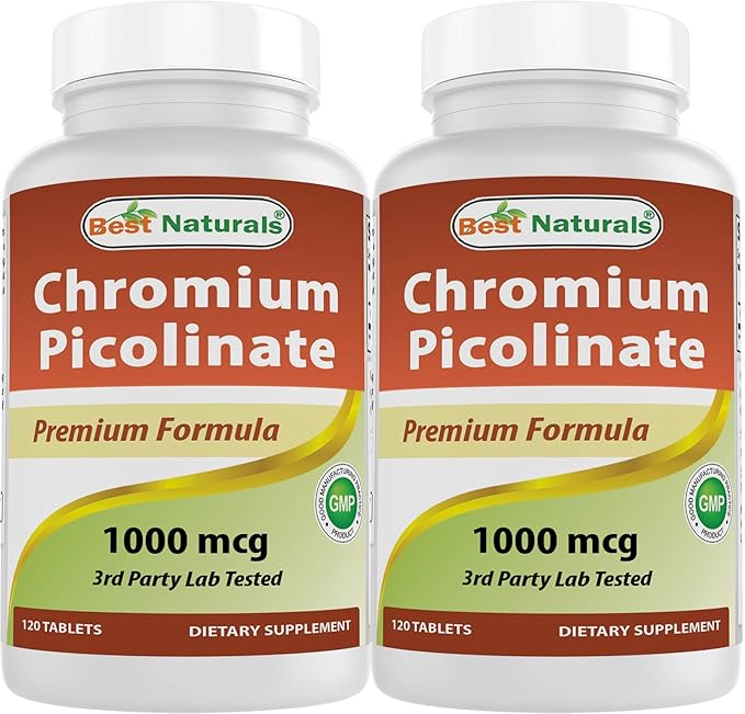 Best Naturals Chromium Picolinate 1000 mcg 120 Tablets (120 Count (Pack of 2))