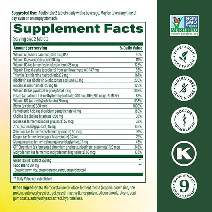 MegaFood, Multi for Women 55+, Supports Optimal Health and Wellbeing, Multivitamin and Mineral Dietary Supplement, Gluten Free, Vegetarian, 60 tablets (30 servings)
