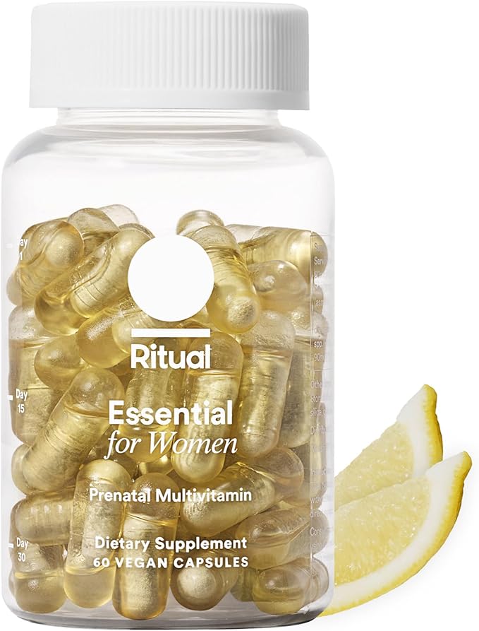 Ritual Prenatal Multivitamin For Women - Key Essential Vitamins and Minerals To Support Mom and Baby During Pregnancy* - Folate, Choline, Omega-3 DHA, Iron - Vegan - Citrus - 60 Capsules - 30 Servings