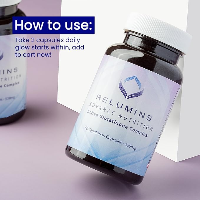 Relumins Advance White Active Glutathione Complex - Max Dose 900mg Glutathione with 6X Boosters, ALA & NAC - Spring Glow Essentials Anti-Aging Skin Brightening Supplement - 60 Caps x 3 Bottles