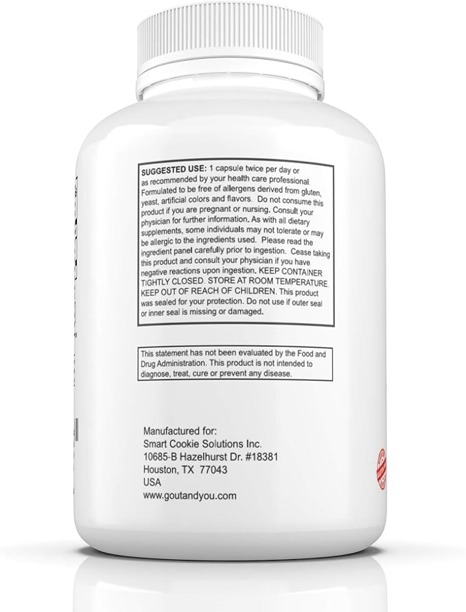 Gout and You Tart Cherry Extract | 3000 mg Per Serving | 90 Vegetarian Capsules | Gluten-Free