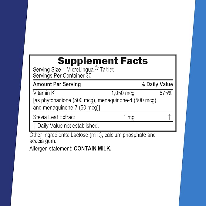 Superior Source Advanced Triple K - Bone Health & Strength Support Supplement - Immunity Support Formula with Vitamins K1 & K2 - Vitamin Aids Calcium Absorption - 30 Instant Dissolve Tablets