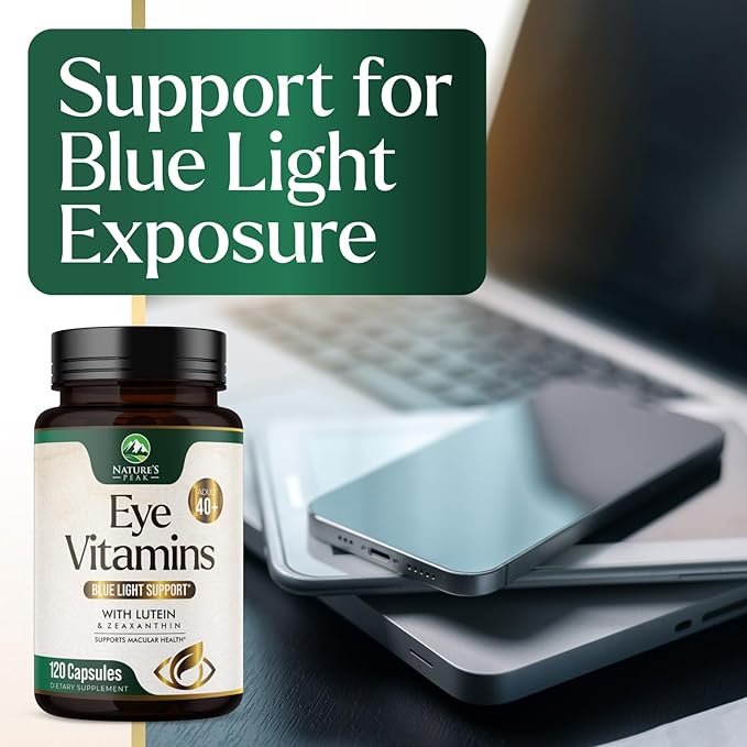 Eye Vitamins Supplements - 3x Strength Eye Health Vitamin with Lutein and Zeaxanthin - Vision Macular Health & Dry Eyes Support With Zinc, Vitamins C E & Minerals, Bottled in USA - 120 Capsules