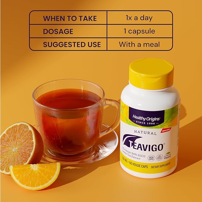 Healthy Origins® Green Tea Extract 400 mg, 95% EGCG, High-Potency Antioxidant & Immune Support, 120 Veggie Capsules