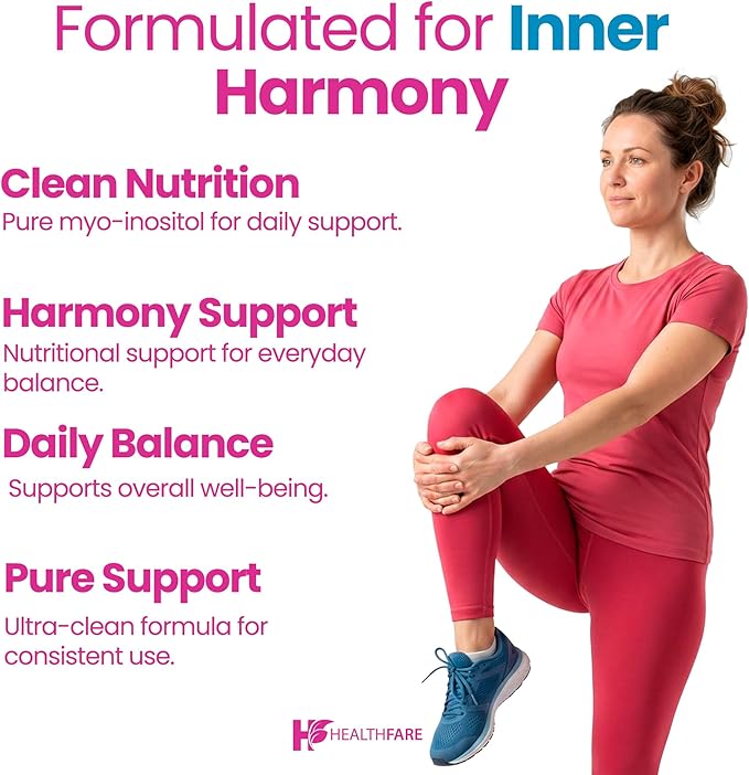 Healthfare Myo Inositol Supplement, 2600mg | 200 Veg Capsules | Ultra Strength | Healthy Ovarian Support for Women | Vitamin B8 for Women