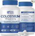 Colostrum Supplement 120 Capsules for Humans - Organic Bovine Colostrum Powder for Gut Health, Hair Growth, Beauty, and Immune Support - Unflavored (120 Capsules)