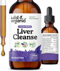Wild & Organic Liver Cleanse Tincture - Liver Detox Formula with Milk Thistle, Dandelion Root, Chanca Piedra Stone Breaker Extract - Herbal Supplement - Vegan, Sugar & Alcohol-Free Liquid Drops - 2 oz