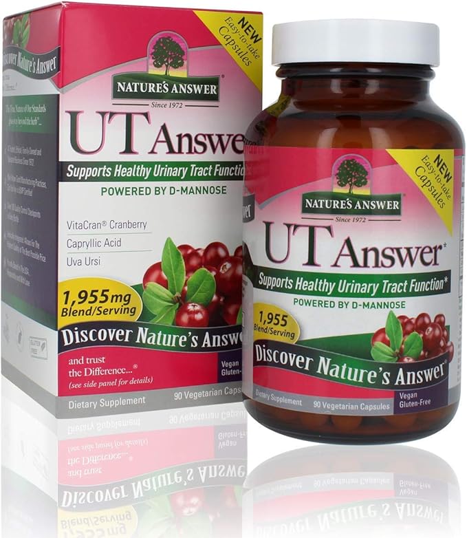 Nature's Answer Urinary Tract Health | Fast Acting Three-Day Regimen | Cranberry Flavor Dietary Supplement | Alcohol-Free, Gluten-Free, Kosher Certified, Vegetarian & Vegan 90 Capsules