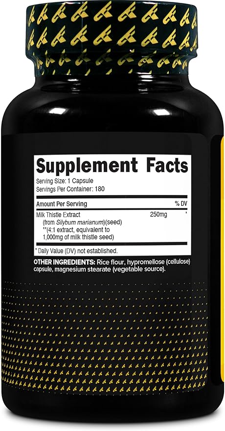 Primaforce Milk Thistle Extract 180 Capsules for 180 Servings Per Bottle - Gluten Free, GMO-Free Dietary Supplement